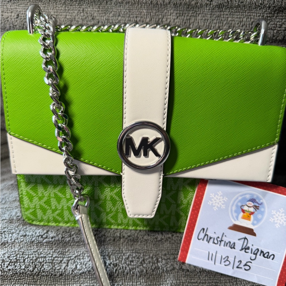 Michael Kors Greenwich Small Color-Block Signature Logo Flap Crossbody bag-NEW